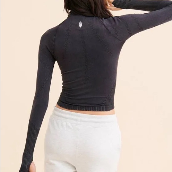 Free People Good Karma High Neck Layer Top - Athletic - Black-wash - Picture 3 of 9